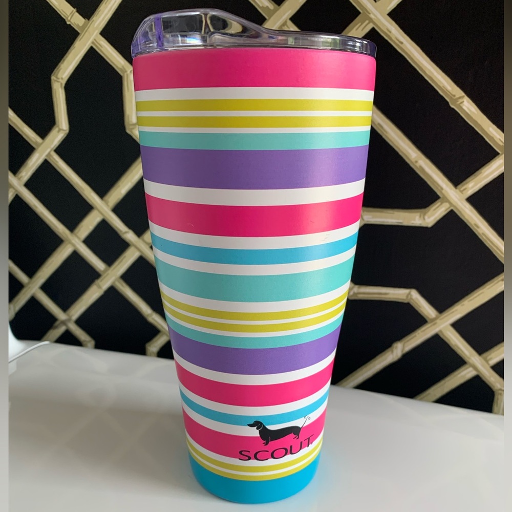Scout Sweet Tart pastel stripe tumbler. 32oz New!